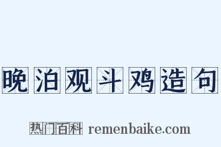 晚泊观斗鸡造句是什么意思的图片